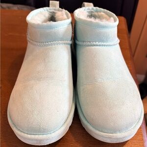 UGG Classic Ultra Mini Boots – Sky Blue, Size 7